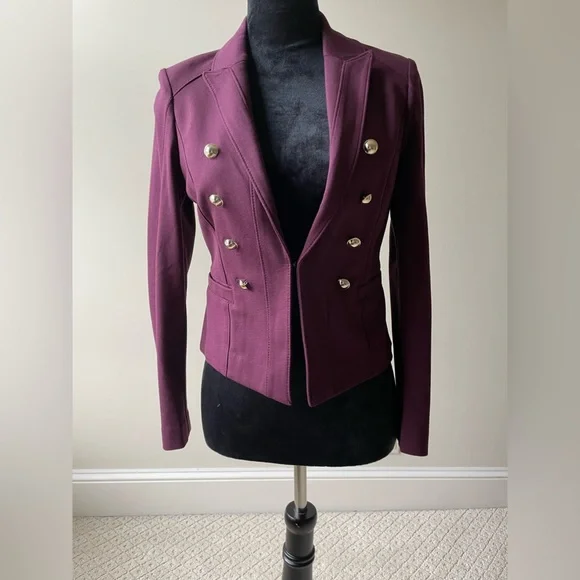 WHBM White House Black Market Cabernet Sid Military Style Ponte
Jacket - Picture 2 of 8